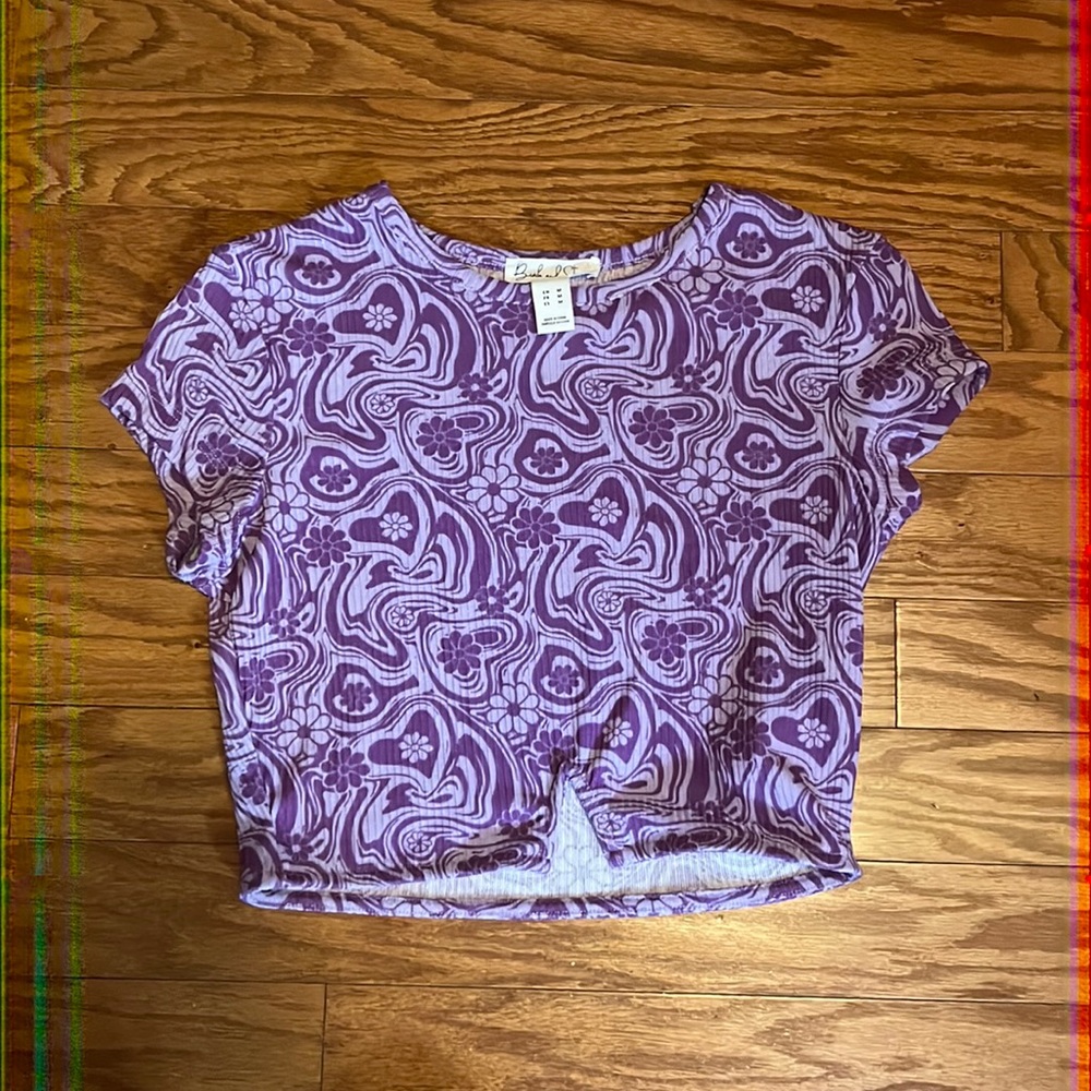 Purple cropped T-shirt